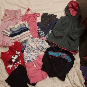 Bundle (13 pc) 2T Toddler Girl Play clothes Everyday Cool Weather